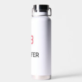 Modern rosa Black Player Name Jersey Nummer Sports Trinkflasche (Rückseite)