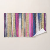 Modern rosa Blauer Glitzer Pinselstriche Farbe Far Badhandtuch Set (Handtuch)