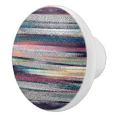 Modern rosa Blauer Glitzer Pinselstriche Farbe Far Keramikknauf (Rechts)