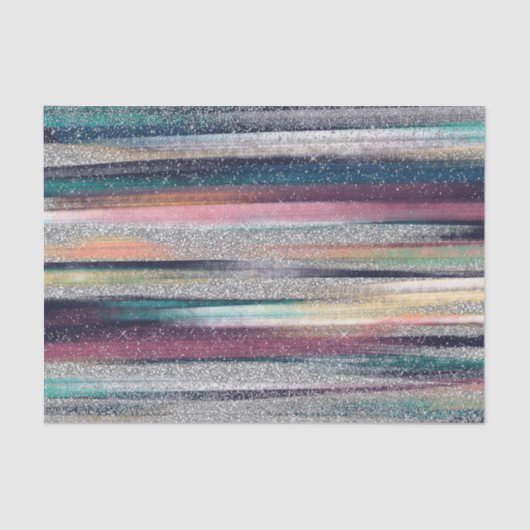 Modern rosa Blauer Glitzer Pinselstriche Farbe Far Seidenpapier (Vorderseite)