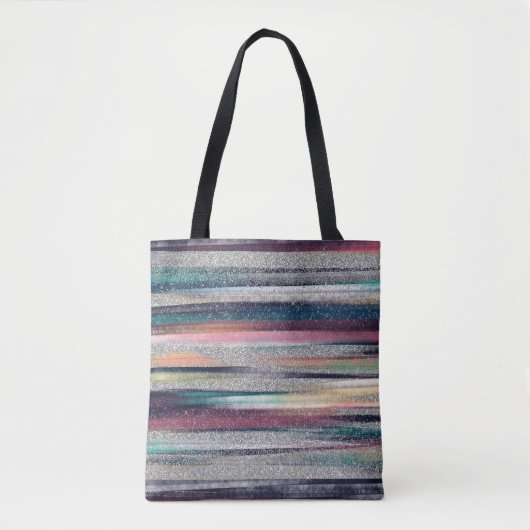 Modern rosa Blauer Glitzer Pinselstriche Farbe Far Tasche (Vorderseite)