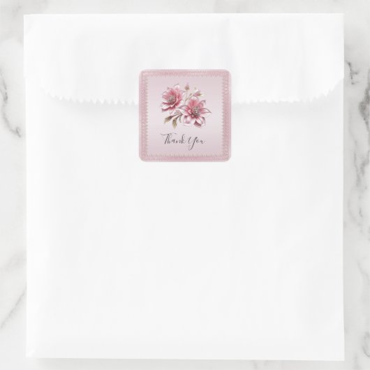 Modern rosa Blume Sticker (Tasche)