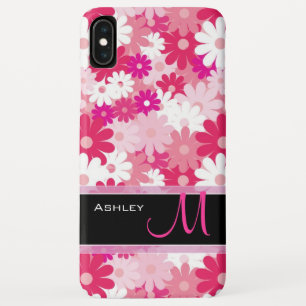 Modern rosa Blumenmuster Daisy Blume Monogramm Case-Mate iPhone Hülle
