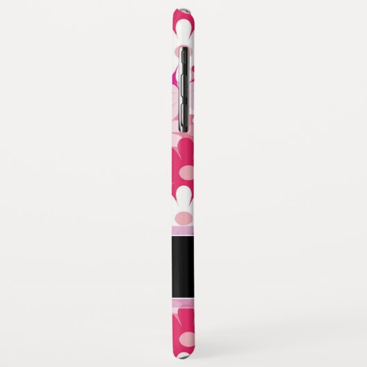 Modern rosa Blumenmuster Daisy Blume Monogramm Case-Mate iPhone Hülle (Hinten/Links)