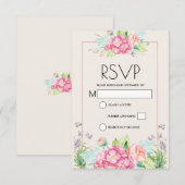 Modern rosa Blumenstrauß RSVP Karte (Vorne/Hinten)