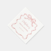 Modern rosa Blush Bow Ribbon Brautparty Serviette (Ecke)