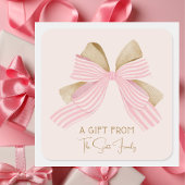 Modern rosa Bow Food oder Gift Label Quadratischer Aufkleber