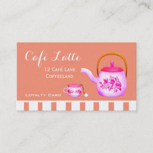 Modern rosa Café Loyalty Card für Kaffee Visitenkarte