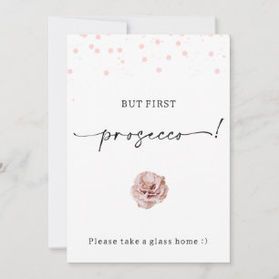 Modern rosa Dots erstes Prosecco-Zeichen Einladung