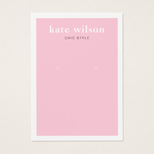 Modern rosa Earring Display Card (Vorderseite)