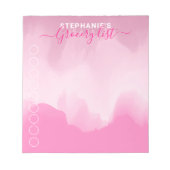 Modern rosa Edelkalligraphie Lebensmittelgeschäft Notizblock (Vorderseite)