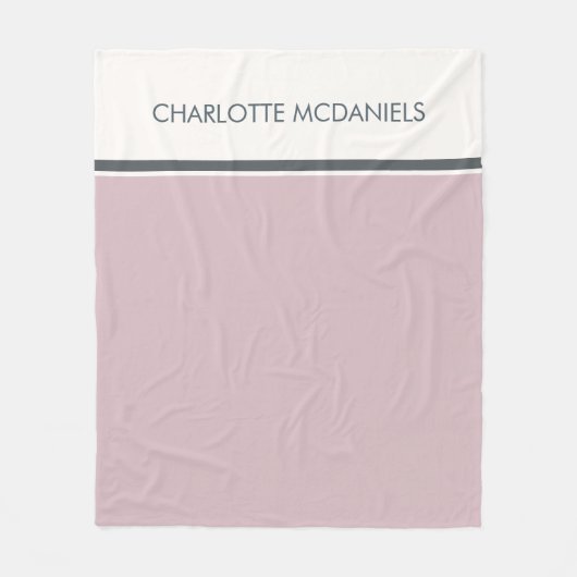 Modern rosa Einfache Personalisierte Bezeichnung Fleecedecke (Vorderseite)