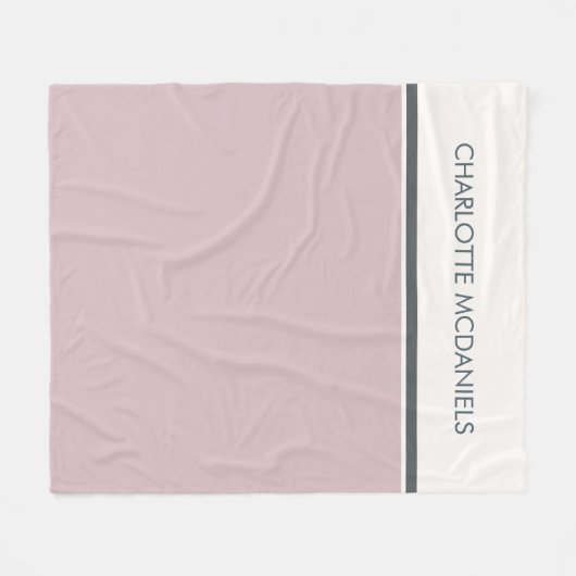 Modern rosa Einfache Personalisierte Bezeichnung Fleecedecke (Vorderseite (Horizontal))