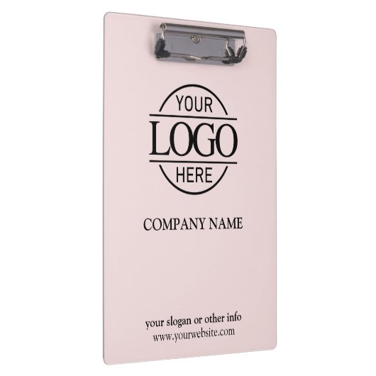 Modern rosa einfaches Firmenlogo Klemmbrett (Rechts)