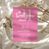 Modern rosa Elegant 21. Geburtstag Einladung