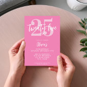 Modern rosa Elegant 25. Geburtstag Einladung