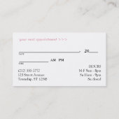 Modern rosa Elegantes Parkhaus Terminkarte (Rückseite)