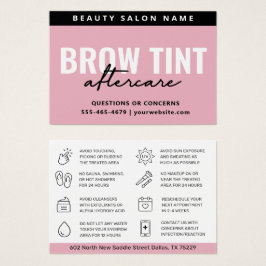 Modern rosa Eyebrow Tint Aftercare Card