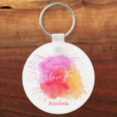 Modern rosa Farbe Schlüsselanhänger (Vorderseite)
