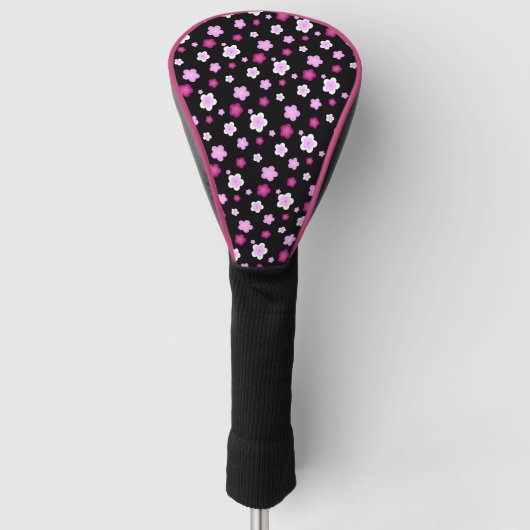 Modern rosa Farbverlaufsmuster Blume Name Golf Headcover (Vorderseite)