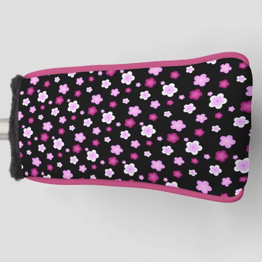 Modern rosa Farbverlaufsmuster Blume Name Golf Headcover (Vorderseite)