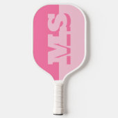 Modern rosa fett Anfangsmonogramm Pickleball Schläger (Rückseite)