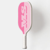 Modern rosa fett Anfangsmonogramm Pickleball Schläger (Links)