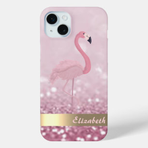Modern rosa Flamingo Glitzer Bokeh - Personalisier Case-Mate iPhone Hülle