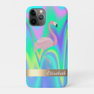 Modern rosa Flamingo Holographic - Personalisiert Case-Mate iPhone Hülle