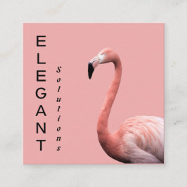 Modern rosa Flamingo Minimalistisch Quadratische Visitenkarte