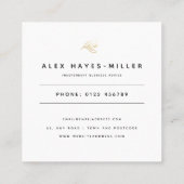 Modern rosa Flamingo Minimalistisch Quadratische Visitenkarte (Rückseite)