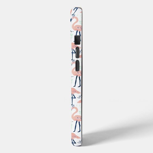 Modern rosa Flamingos Monogram Case-Mate iPhone Hülle (Rückseite / Links)