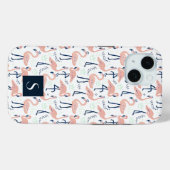 Modern rosa Flamingos Monogram Case-Mate iPhone Hülle (Rückseite (Horizontal))
