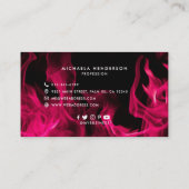 Modern rosa Flammen - Benutzerdefiniertes Logo und Visitenkarte (Rückseite)