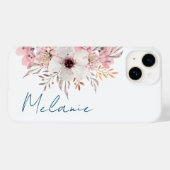 Modern rosa Floral Case-Mate iPhone Hülle (Rückseite (Horizontal))