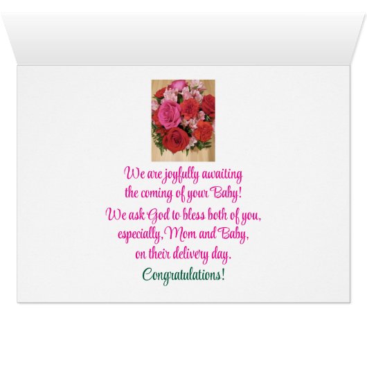 Modern, rosa & floral, Eltern zur Karte (Innenansicht Horizontal (Unten))