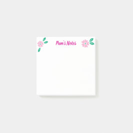 Modern rosa Floral Post-it Klebezettel