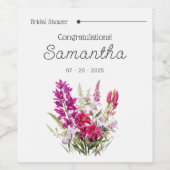 Modern rosa Floral Weinetikett (Einzelnes Label)