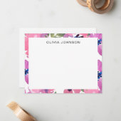 Modern rosa florale Flora Karte (Vorderseite/Rückseite Beispiel)