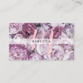 Modern rosa florale Monogram Appointing Card Visitenkarte (Rückseite)
