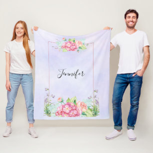 Modern rosa, florale Rahmenfarben Fleecedecke