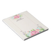 Modern rosa, florale Rahmenfarben Notizblock (angewinkelt)