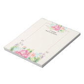 Modern rosa, florale Rahmenfarben Notizblock (Rotiert)