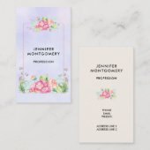 Modern rosa, florale Rahmenfarben Visitenkarte (Vorne/Hinten)