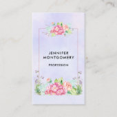 Modern rosa, florale Rahmenfarben Visitenkarte (Vorderseite)
