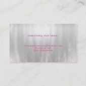Modern rosa Foil Look Business Card Visitenkarte (Rückseite)