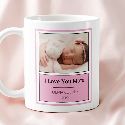 Modern rosa Foto Personalisiert Mütter Tageskind Kaffeetasse