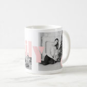 Modern rosa Foto Typ 4 mit Monogramm Kaffeetasse (VorderseiteRechts)