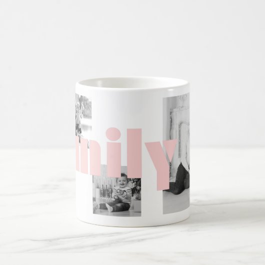 Modern rosa Foto Typ 4 mit Monogramm Kaffeetasse (Mittel)