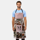 Modern rosa FotoCollage | Monogramm-Geschenk Schürze (Getragen)